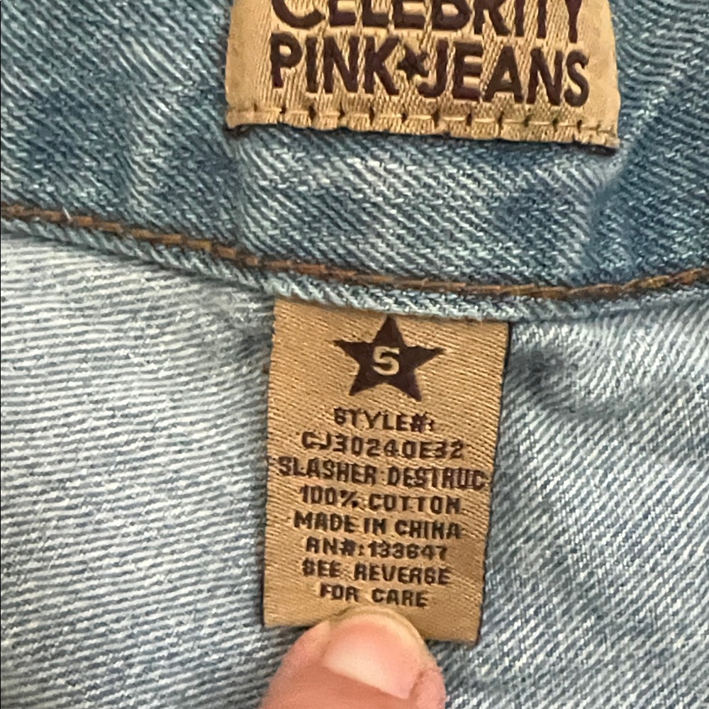 Celebrity Pink Distressed Blue Jean Shorts - Picture 3 of 3
